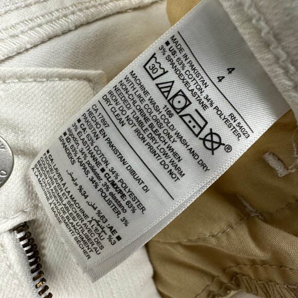 Old Navy Rockstar Jeans Smooth & Slim Fit Mid Rise Stay-White Women Size 4 - Picture 4 of 9